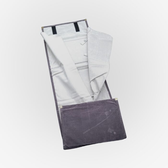 grey velvet set roll pouch 4 pads