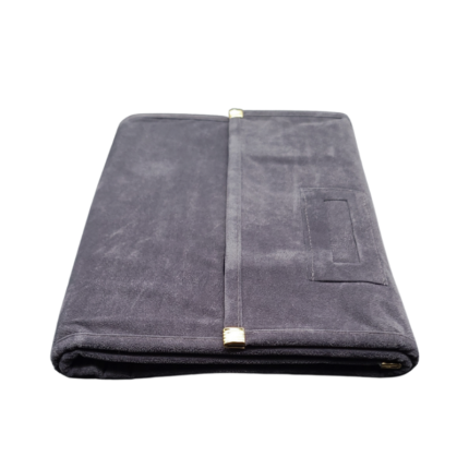 grey velvet set roll pouch 4 pads