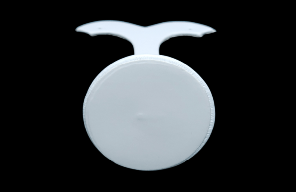 large white leatherette round base earring stand