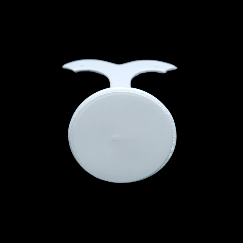large white leatherette round base earring stand