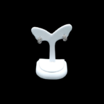 small white leatherette butterfly shape earring stand