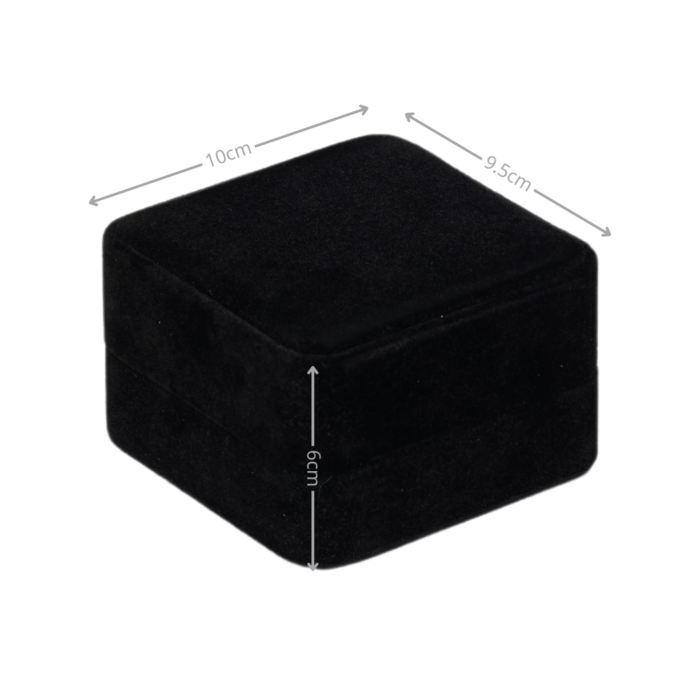 Velvet ring and earring box black