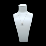 white leatherette necklace stand