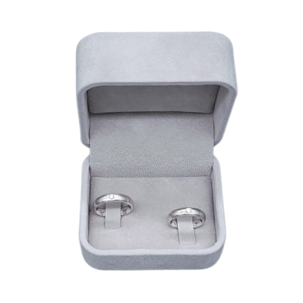 grey couple ring velvet box