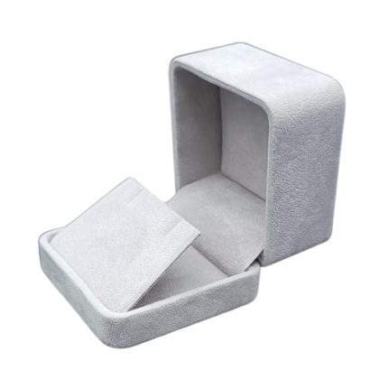 grey large velvet earring box