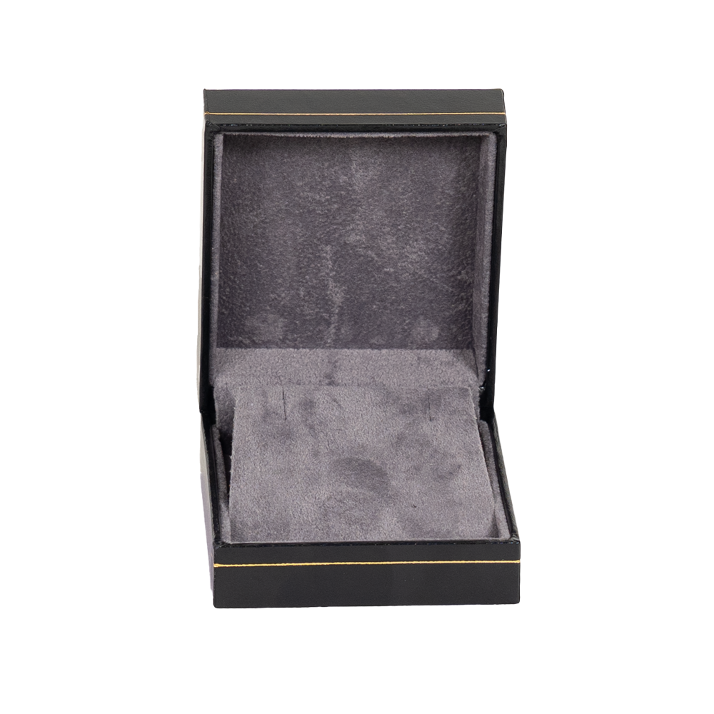 earring gift box black paper open front view BXE83BL