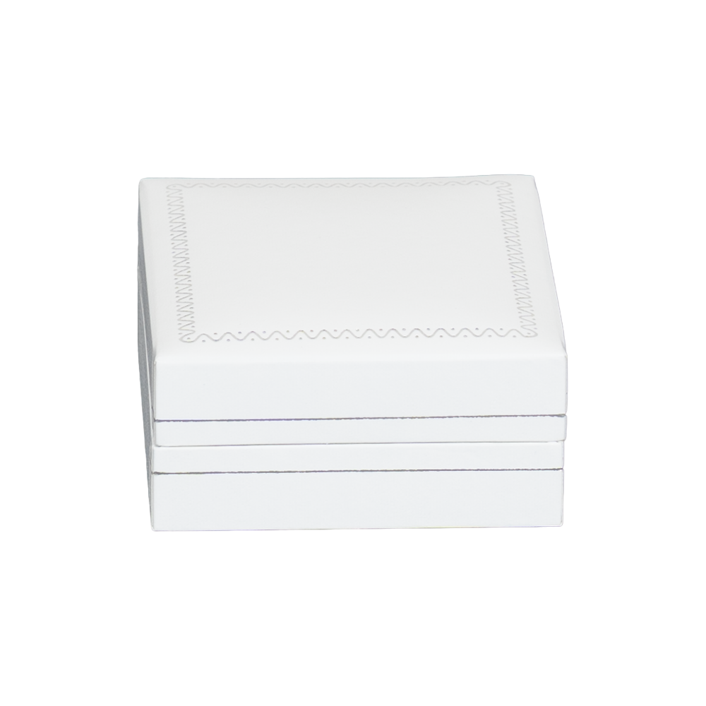 earring gift box white paper close front view BXE83WH