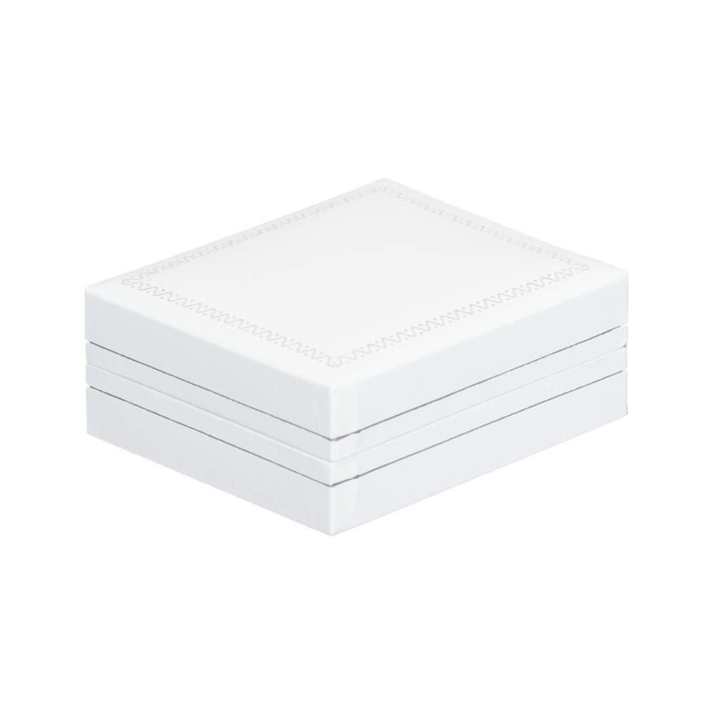 earring gift box white paper close side view BXE83WH