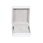 earring gift box white paper open front view BXE83WH