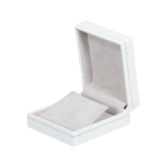 earring gift box white paper open side view BXE83WH