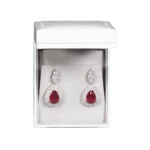 earring gift box white paper open top view with jewellery BXE83WH