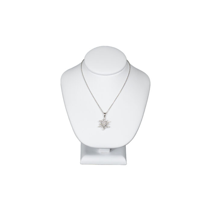 premium small white leatherette necklace stand