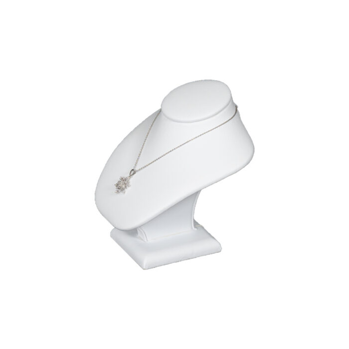 premium small white leatherette necklace stand