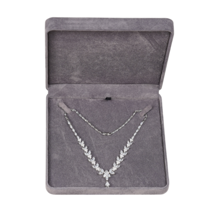 Premium Velvet Necklace Box - dark Grey