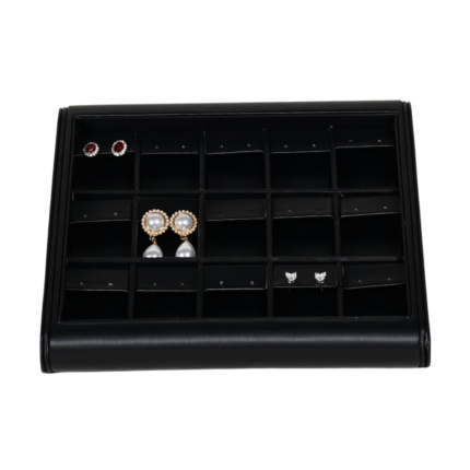 black Deluxe Faux Leather earring Display Trays