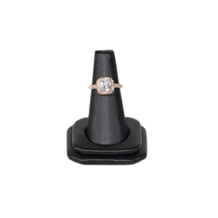 Elegant Faux Leather Ring Display Holder black